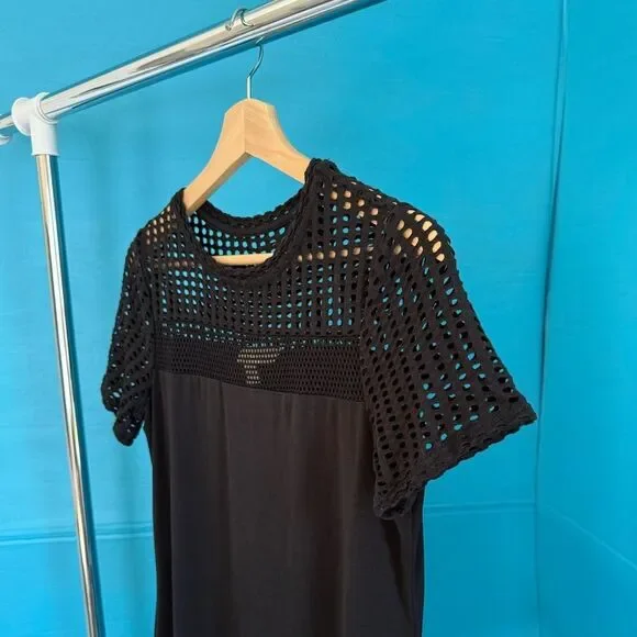 Michael Kors Women's Eyelet Cutout Dress Black Size S - Picture 13 of 15